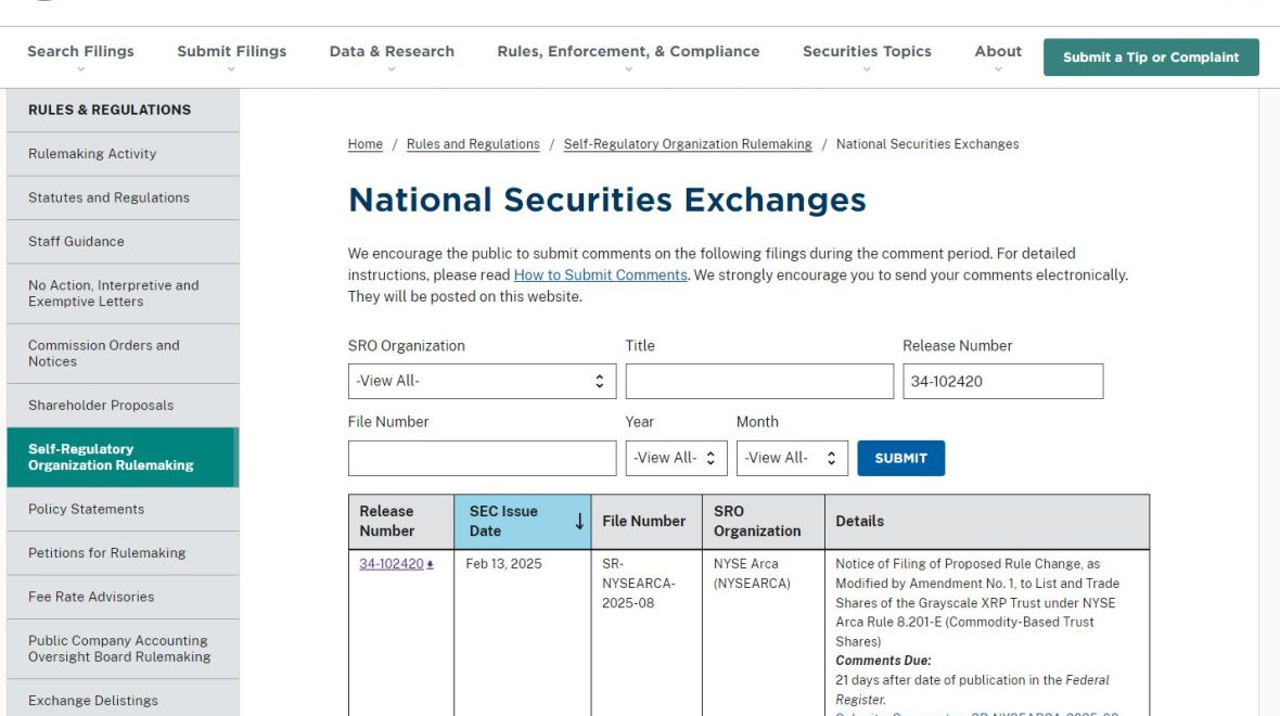 NYSE Arca Working Towards XRP Trust Spot ETF