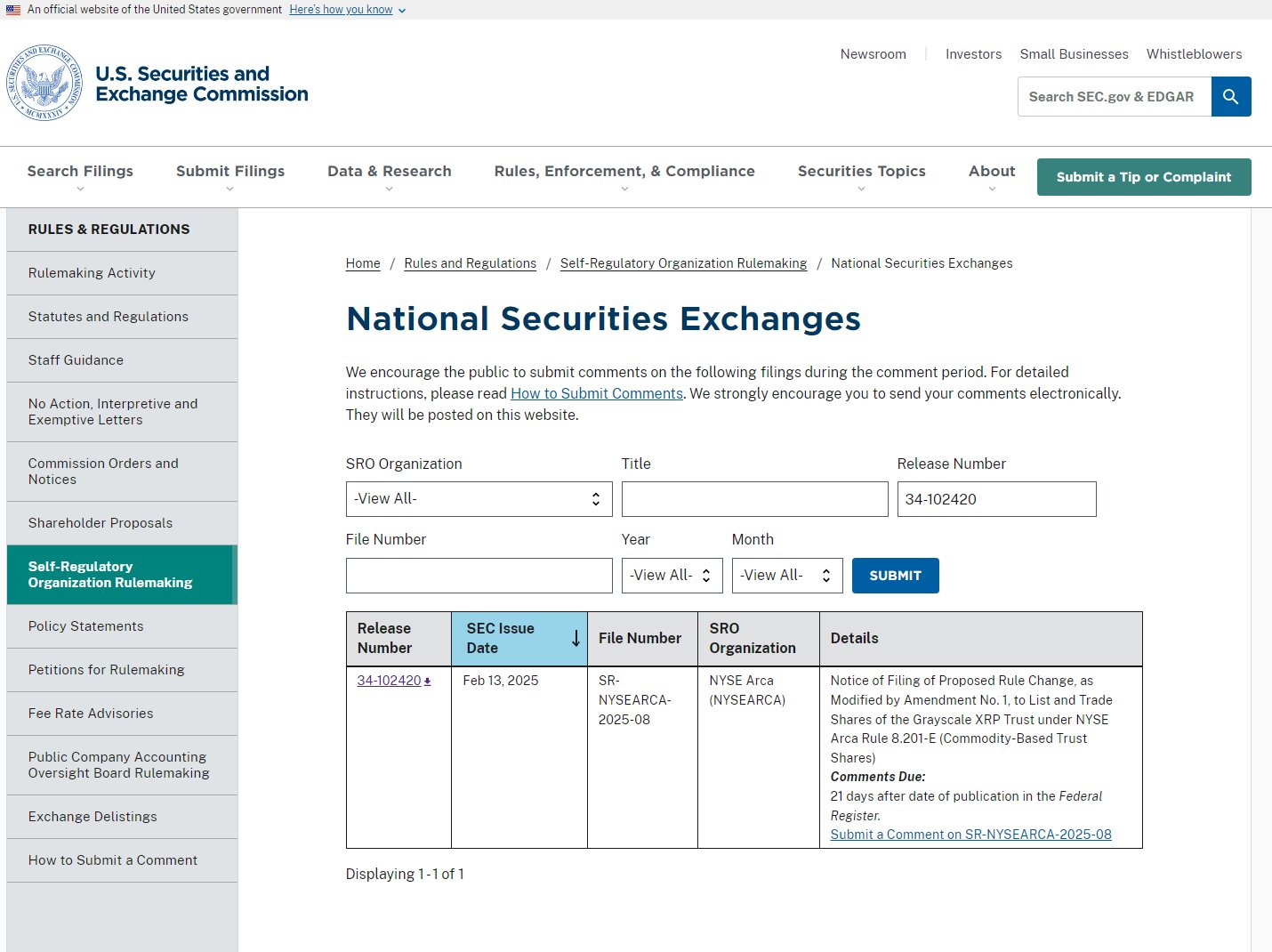 NYSE Arca Working Towards XRP Trust Spot ETF